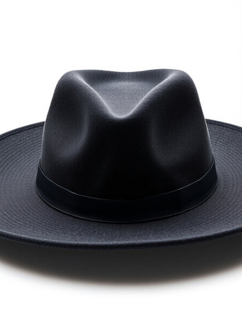 Black hat isolated on white background. Clipping path included for easy editing.の写真素材
