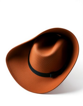 Brown hat isolated on white background. Clipping path included in file.の写真素材