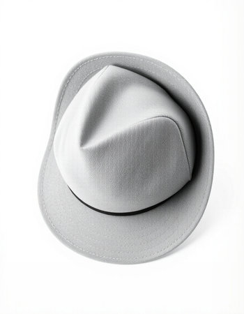 Men's hat isolated on a white background. View from above.の写真素材