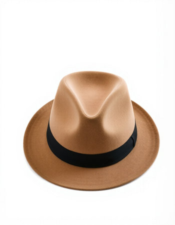 Brown hat isolated on a white background. Clipping path included.の写真素材