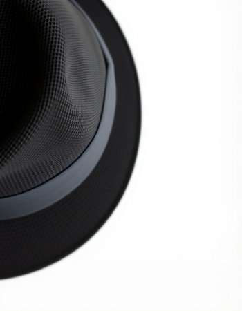 Close-up of a black hat isolated on a white background.の写真素材