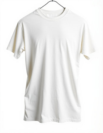 White t-shirt on a hanger isolated on a white background