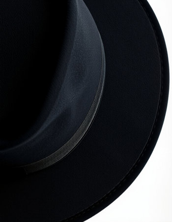 Black hat isolated on white background. Close-up of black hat.の写真素材