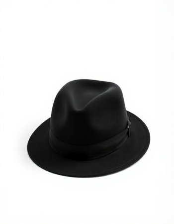 Black hat isolated on white background. Black hat on white background.の写真素材