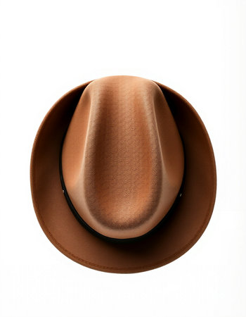 Brown hat isolated on a white background. 3d render illustration.の写真素材