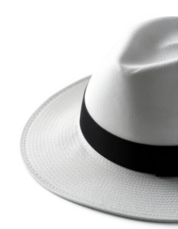 White hat isolated on a white background. Clipping path included.