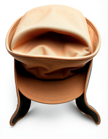 Brown hat isolated on white background with clipping path. Top view.