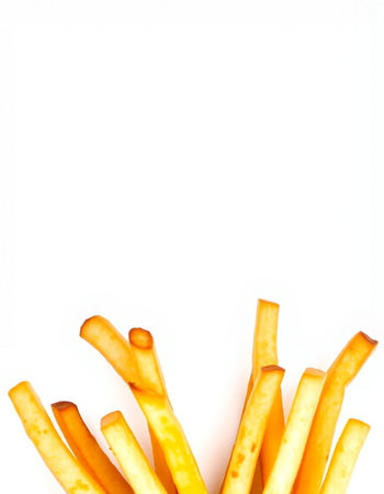 French fries isolated on white background with copy space for your text.の写真素材