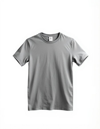 Grey t-shirt isolated on white background. 3d rendering.の写真素材