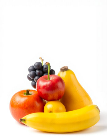 Fruits isolated on white background. Healthy food and diet concept.の写真素材