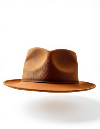 Brown hat isolated on white background. Clipping path included in file.の写真素材