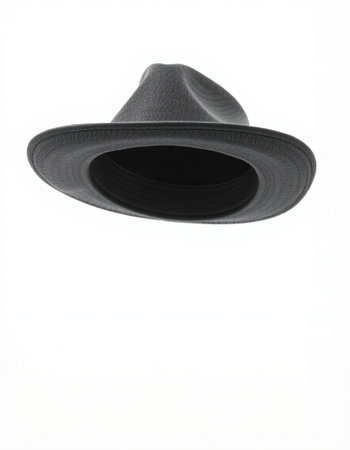 Black hat isolated on white background. Top view. Flat lay.の写真素材
