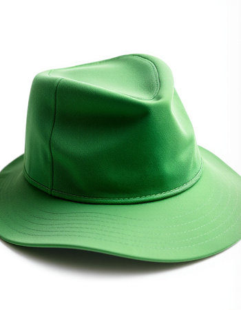Green hat isolated on white background. Clipping path included for easy extraction.の写真素材