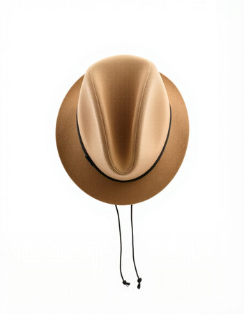 Brown cowboy hat isolated on white background. 3d render image.の写真素材