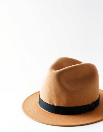 Brown cowboy hat isolated on white background with copy space for your textの写真素材