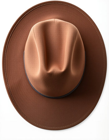 Brown hat isolated on a white background. 3d render illustration.の写真素材