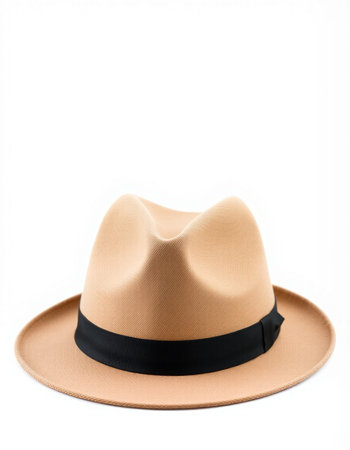 Brown hat isolated on white background. Clipping path included in file.の写真素材