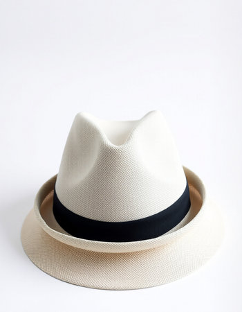 White hat isolated on a white background. Clipping path included.の写真素材