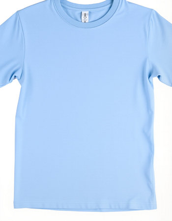 Blue t-shirt isolated on white background. Clipping path included.の写真素材