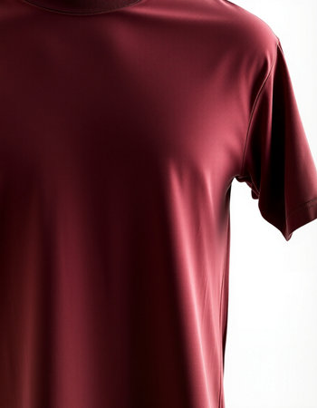 close up of a red cotton t-shirt on a mannequinの写真素材