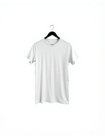 White t-shirt on a hanger isolated on a white background