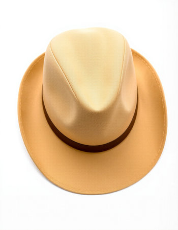 Brown hat isolated on white background. Clipping path included for easy extraction.の写真素材
