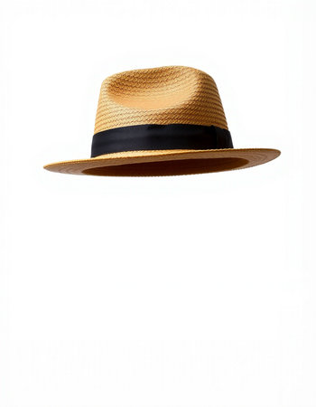 Summer hat isolated on white background with clipping path. Top view.