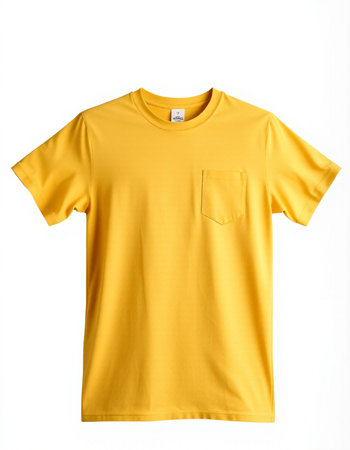 Yellow t-shirt isolated on white background.の写真素材