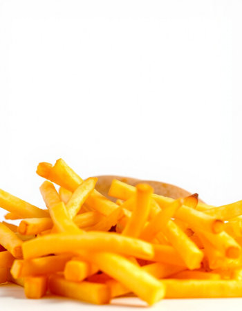 Fast food. French fries and hamburger on a white background.
