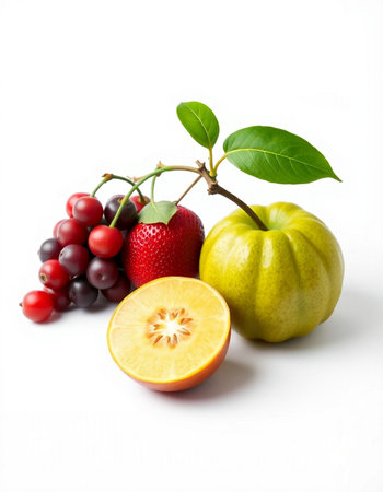 Fresh fruit isolated on a white background. Healthy food. Diet.の写真素材
