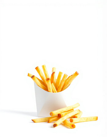 French fries isolated on white background. French fries on white background.