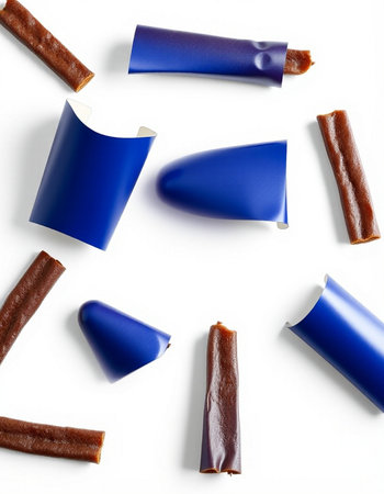 collection of  various chocolate candies on white background. each one is shot separatelyの写真素材