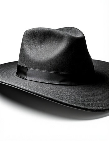 Black hat isolated on a white background. Close-up image.の写真素材