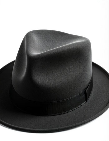 Black hat isolated on a white background. Close-up image.の写真素材