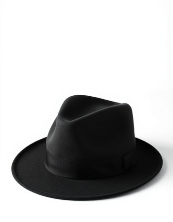 Black hat isolated on white background with clipping path. Top view.の写真素材
