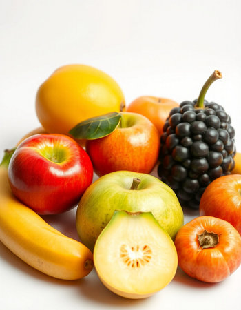 Fruits isolated on a white background. Healthy food.の写真素材