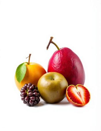 Fruits isolated on a white background. Healthy food and diet concept.の写真素材