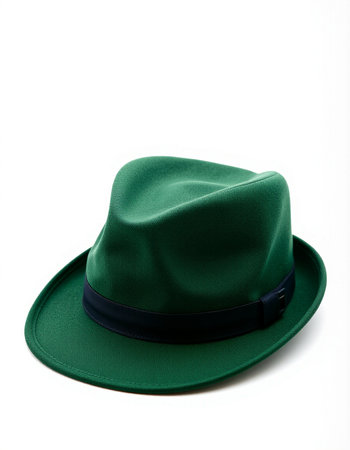 Green hat isolated on white background with clipping path. Top view.の写真素材