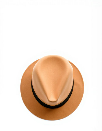 Brown hat isolated on white background, Clipping Paths included.の写真素材