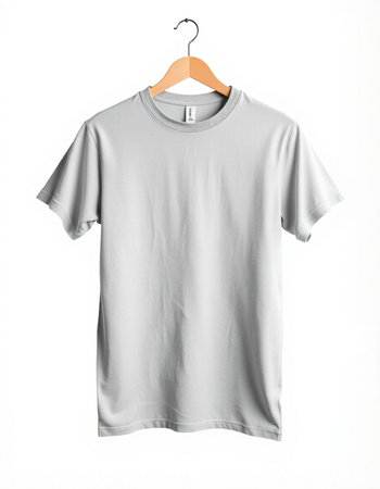 Blank t-shirt on hanger isolated on a white backgroundの写真素材