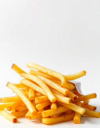 French fries on a white background. French fries on a white background.