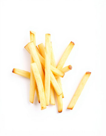 French fries isolated on white background with copy space for your text.の写真素材