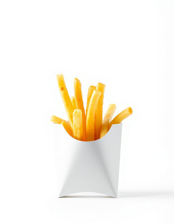 French fries isolated on white background with clipping path. Fast food concept