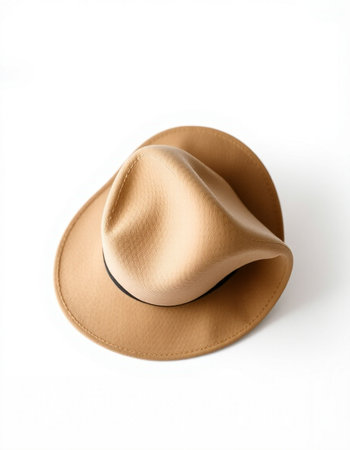 Beach hat isolated on white background with clipping path. Top view.の写真素材