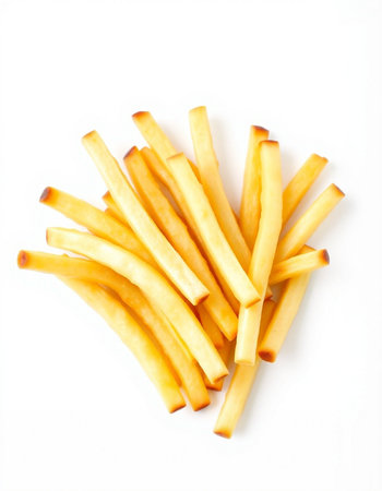 French fries isolated on white background. Selective focus. Toned.の写真素材
