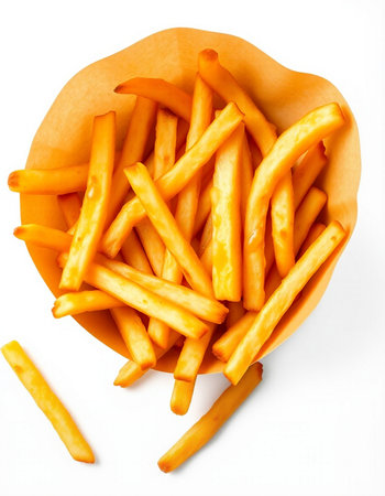 French fries on a white background. Isolated.