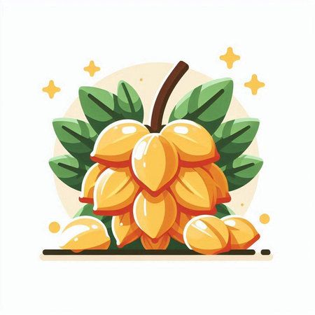 Cocoa fruit icon. Vector illustration of a tropical fruit.のイラスト素材