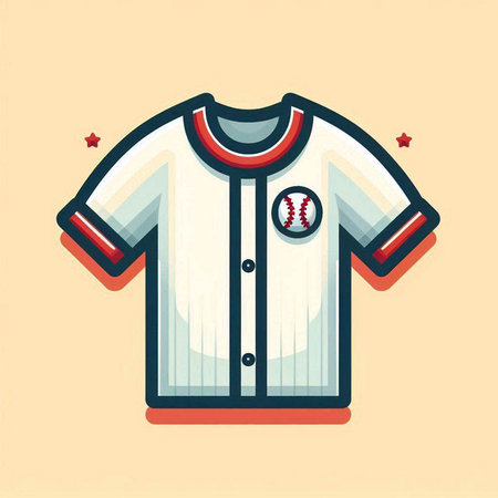 Baseball t-shirt icon in flat style. Vector illustration.のイラスト素材