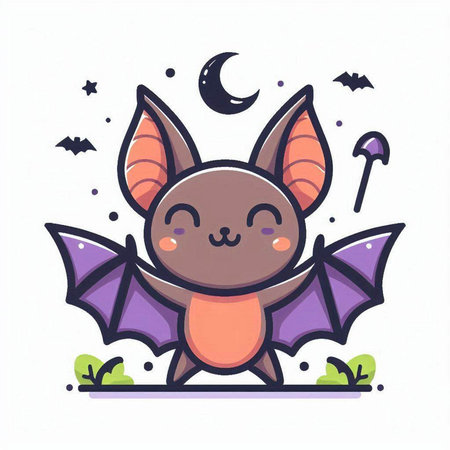 Cute cartoon bat. Vector illustration of a cute cartoon bat.のイラスト素材