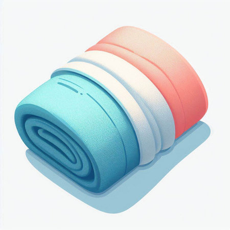 towel roll on a white background. 3d illustration.のイラスト素材